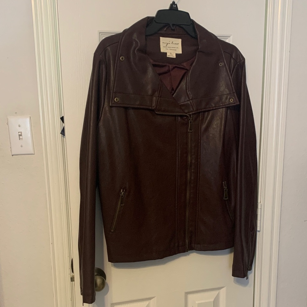 evy's tree Deep Brown Jacket vegan leather Cheyenne XL